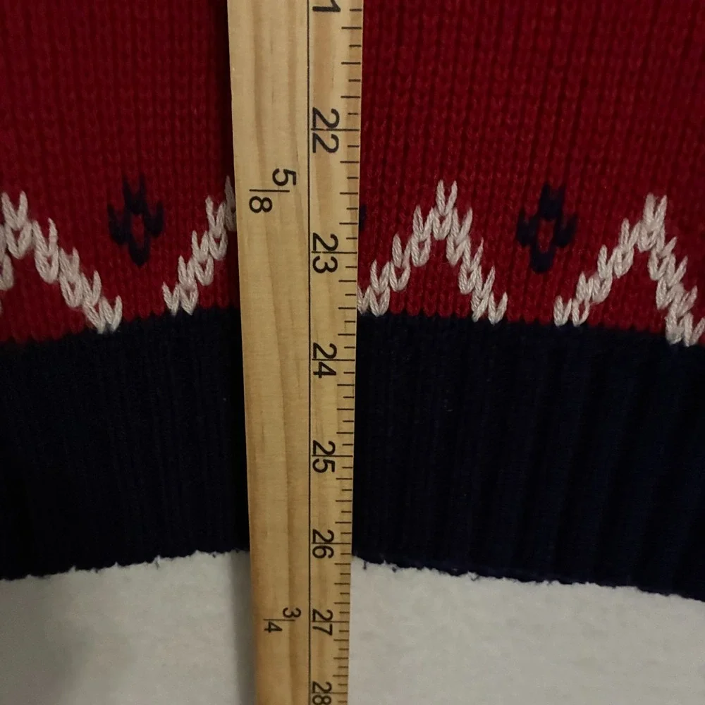 Vtg 70s JC Pennys Sweater Men L Crewneck Fair Isle Geometric Gorpcore Ski Winter